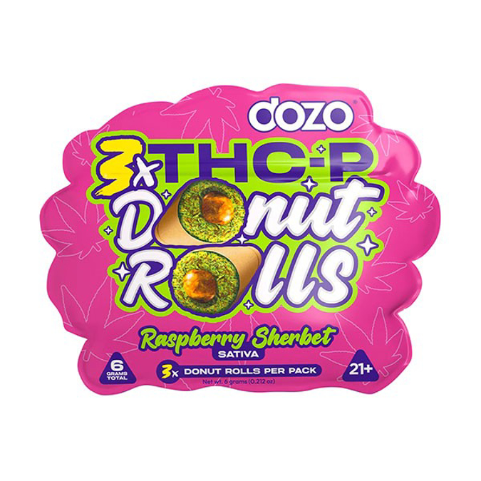 Picture of DOZO THCP DONUT ROLLS 5PK 3CT RASPBERYY SHERBERT