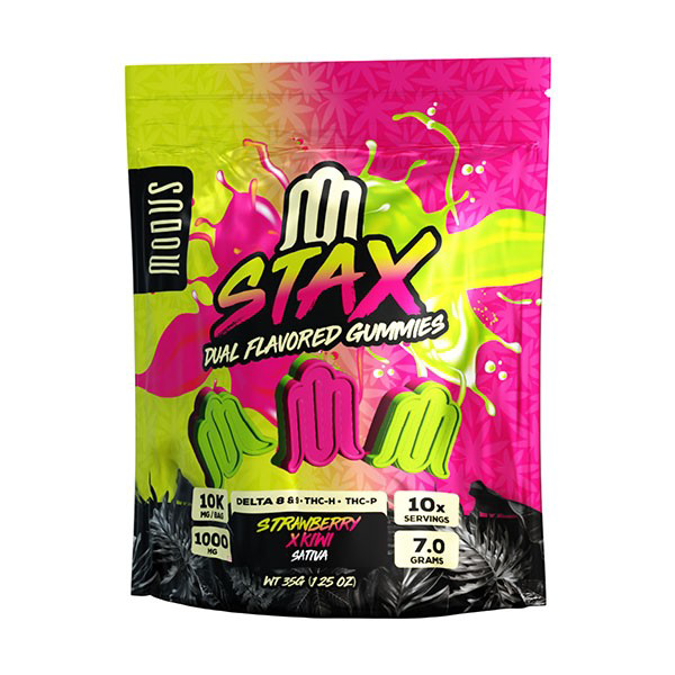 Picture of MODUS STAX DUAL FLAVORED GUMMIES 5CT - STRAWBERRY KIWI (SATIVA)