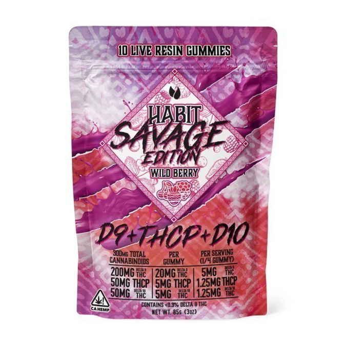 Picture of HABIT SAVAGE EDITION LIVE RESIN GUMMIES 10CT - WILD BERRY