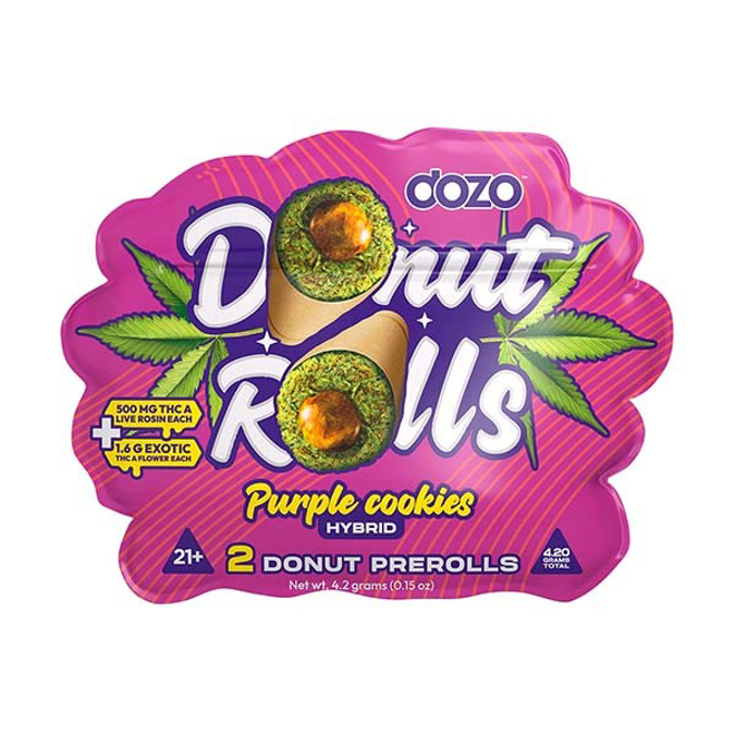 Picture of DOZO DONUT ROLLS PRE ROLLS PURPLE COOKIES HYBRID 4.20G 5PK