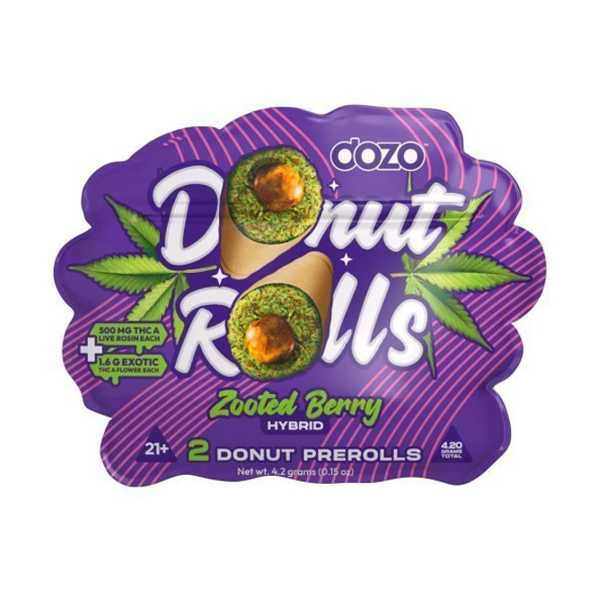 Picture of DOZO DONUT ROLLS PRE ROLLS 5PK - ZOOTED BERRY HYBRID