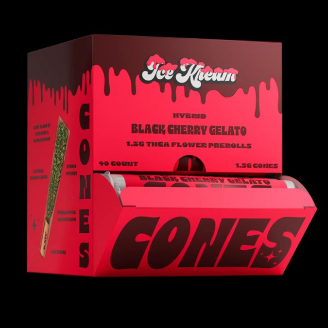 Picture of ICE KREAM DONUT THC A 1.5G 40CT PRE ROLLS BLACK CHERRY GELATO