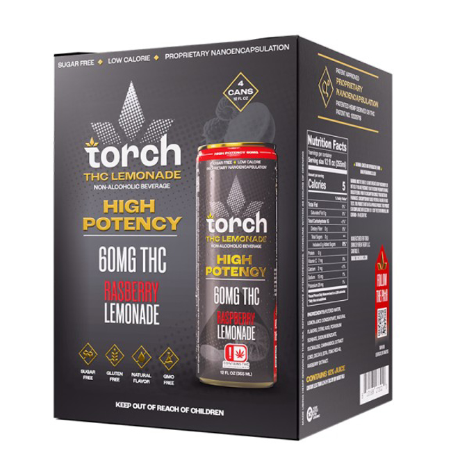 Picture of TORCH THC SELTZER 60MG 4CT RASPBERRY LEMONADE