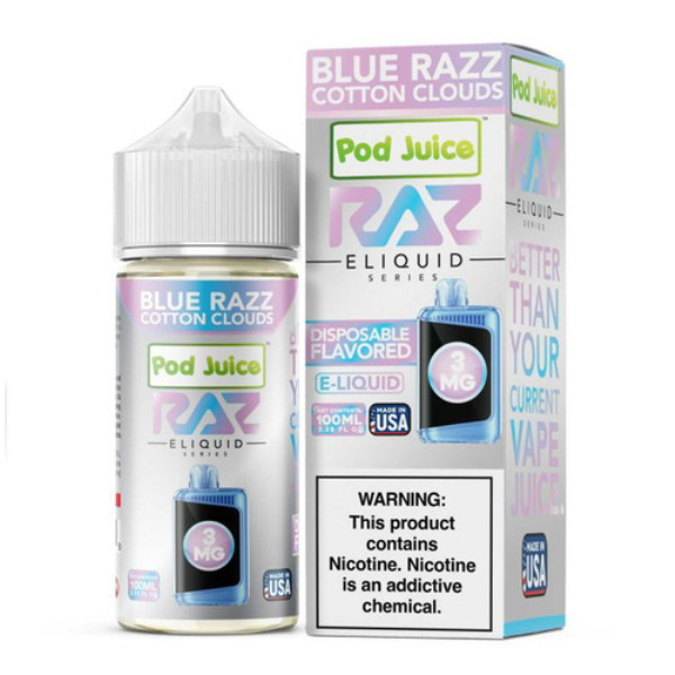 Picture of RAZ 100ML 3MG - BLUE RAZZ COTTON CLOUDS