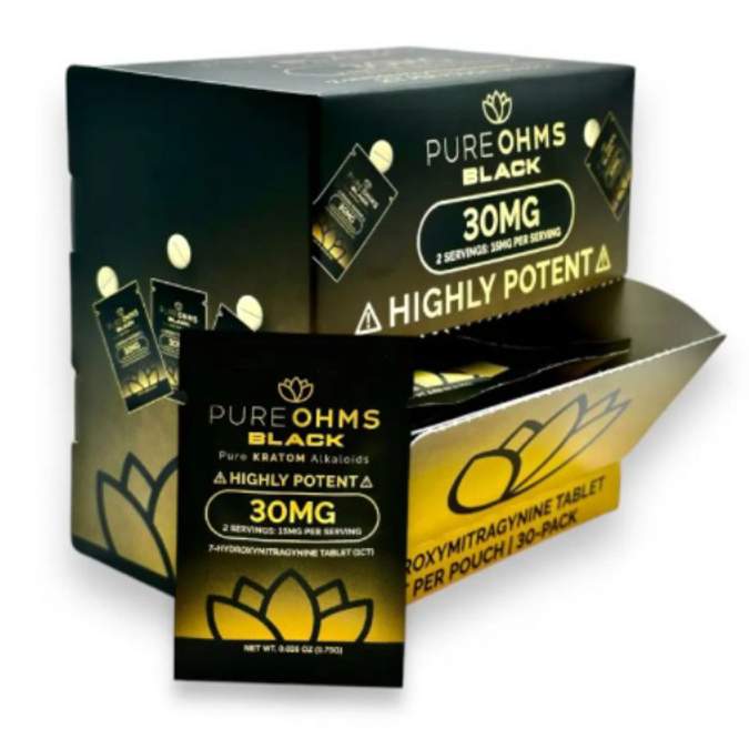 Picture of PURE OHMS BLACK 30MG ALKALOIDS 30CT
