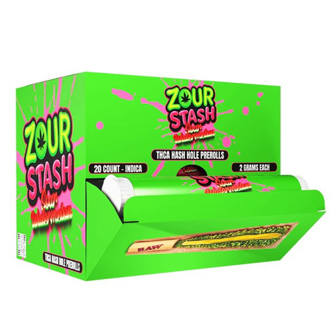 Picture of ZOUR STASH THCP HASH HOLES 2G PRE ROLLS 20CT - SOUR WATERMELON