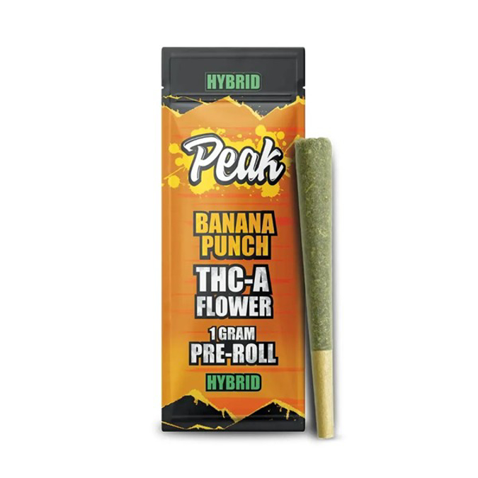 Picture of PEAK THCA FLOWER PRE ROLLS 1g 1ct 10PACK - BANANA PUNCH (HYBRID)