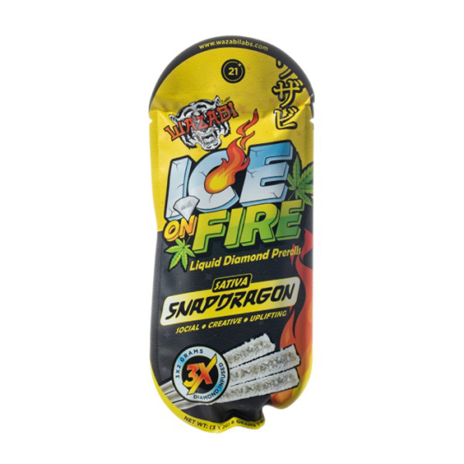 Picture of WAZABI ICE ON FIRE THCA PRE ROLLS - SNAPDRAGON