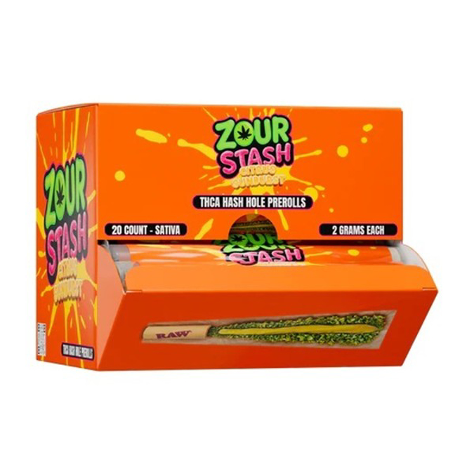 Picture of ZOUR STASH THCP HASH HOLES 2G PRE ROLLS 20CT - CITRUS SUNBURST