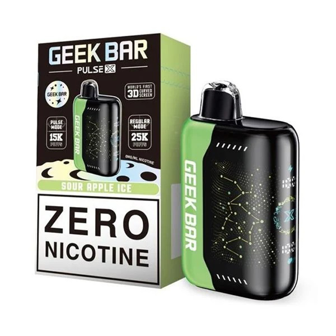 Picture of GEEK BAR 25K PULSE X ZERO NICOTINE SOUR APPLE ICE