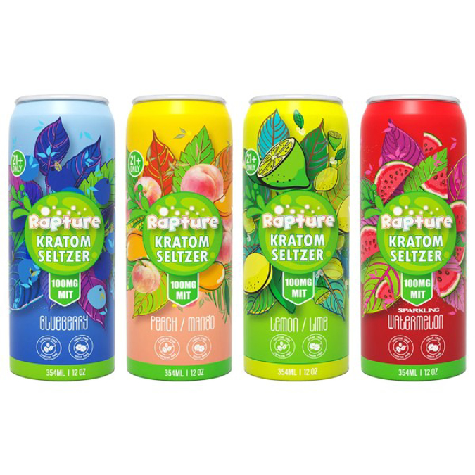 Picture of RAPTURE KRATOM SELTZER DRINK 100MG 120Z WATERMELON CUCUMBER