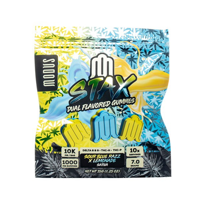 Picture of MODUS STAX DUAL FLAVORED GUMMIES 5CT - SOUR BLUE RAZZ LEMONADE (SATIVA)