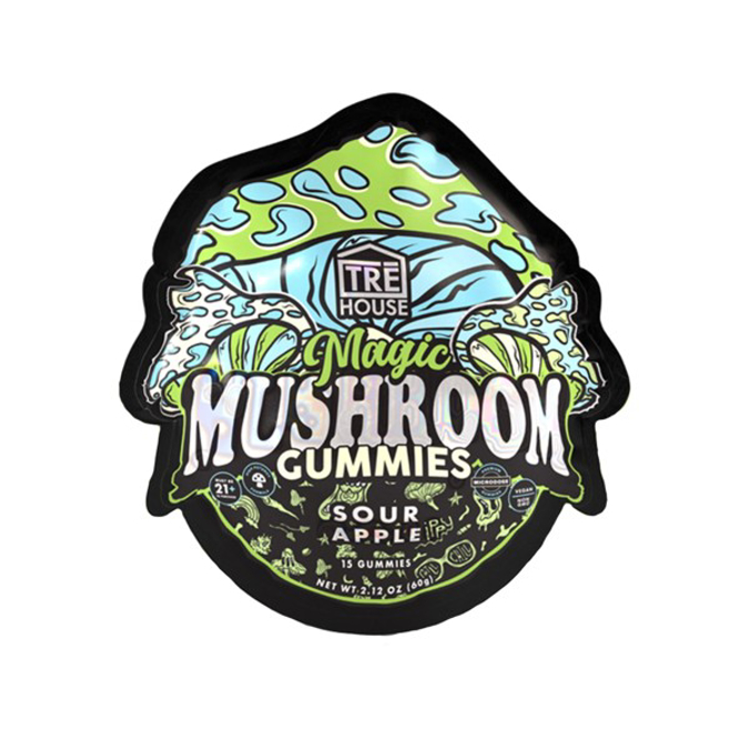 Picture of TRE HOUSE MAGIC MUSHROOM GUMMIES 15CTBAG  SOUR APPLE