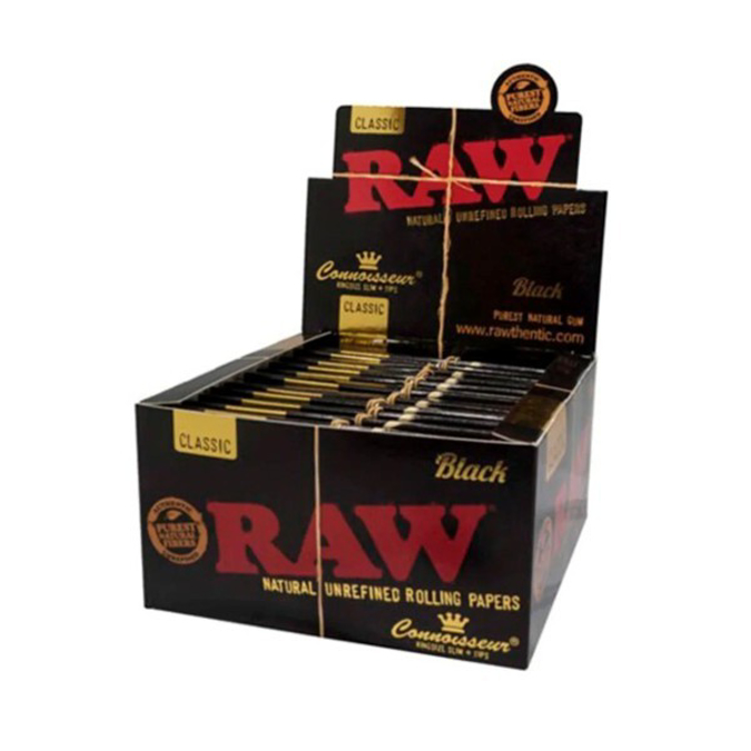 Picture of RAW BLACK CLASSIC CONNOISSEUR KING SIZE SLIM PAPER 24BOX