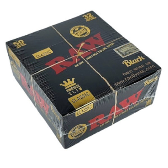 Picture of RAW BLACK CLASSIC KING SIZE SLIM PAPER 50BOX