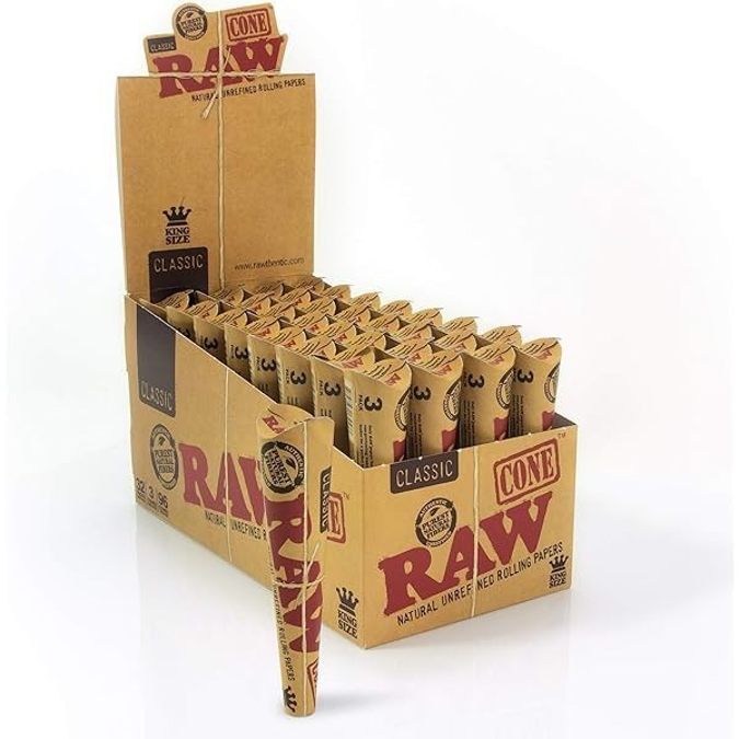 Picture of RAW ORGANIC KING SIZE 3PK CONES 32BOX