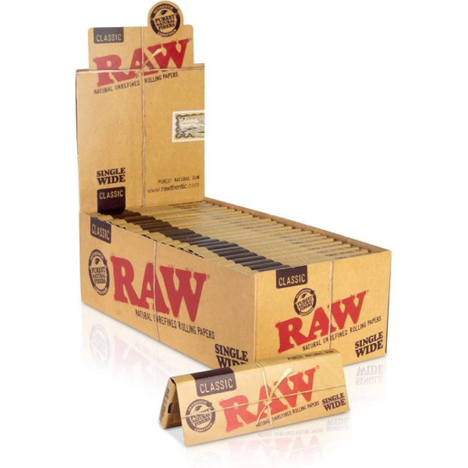 Picture of RAW CLASSIC SINGLE WIDE SINGLE ROLLING PAPERS 50BX