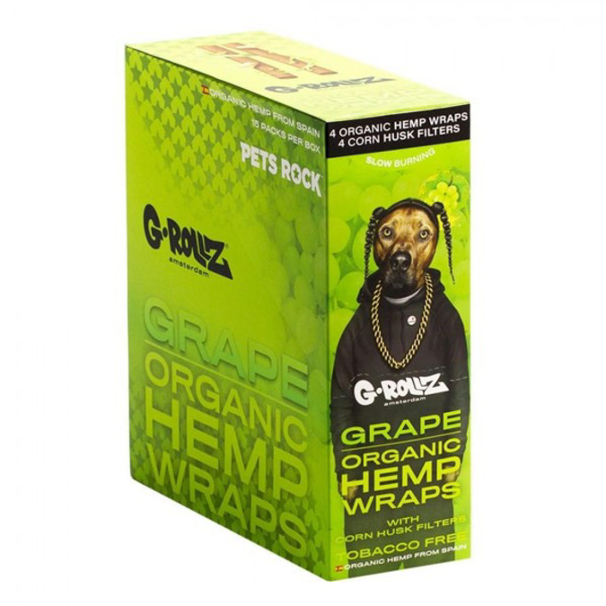 Picture of G ROLLZ 4 GRAPE FLAVOURED HEMP WRAPS AND CORN HUSK TIPS