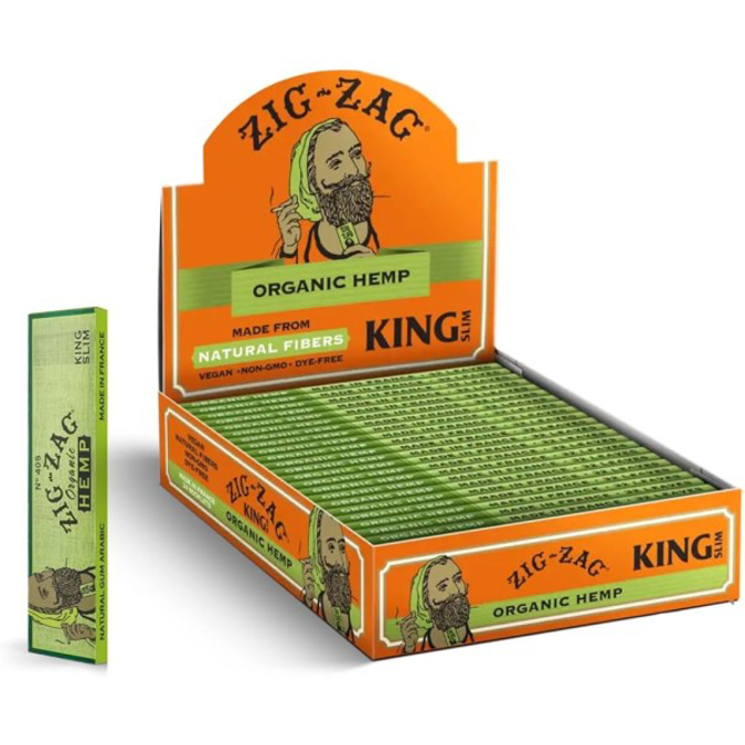 Picture of ZIG ZAG VINTAGE PAPER KING SIZE ORGANIC HEMP 32PK 24CT/BOX