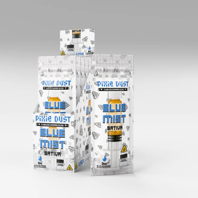 Picture of PIXIE DUST FLAWLESS DIAMOND BLEND 3ml SYRINGE 5PK - BLUE MIST (SATIVA)