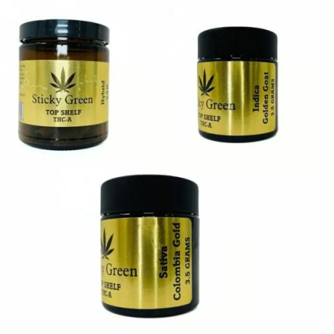 Picture of STICKY GREEN 3.5G FLOWER THCA TOP SHELF - GOLDEN GOAT (INDICA)