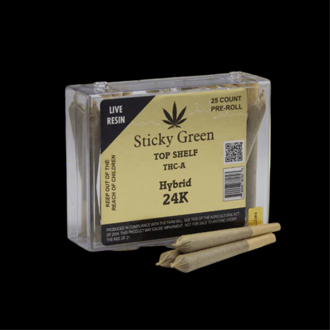 Picture of STICKY GREEN PRE ROLL 2CT THCA + THCP - 24K (HYBRID)