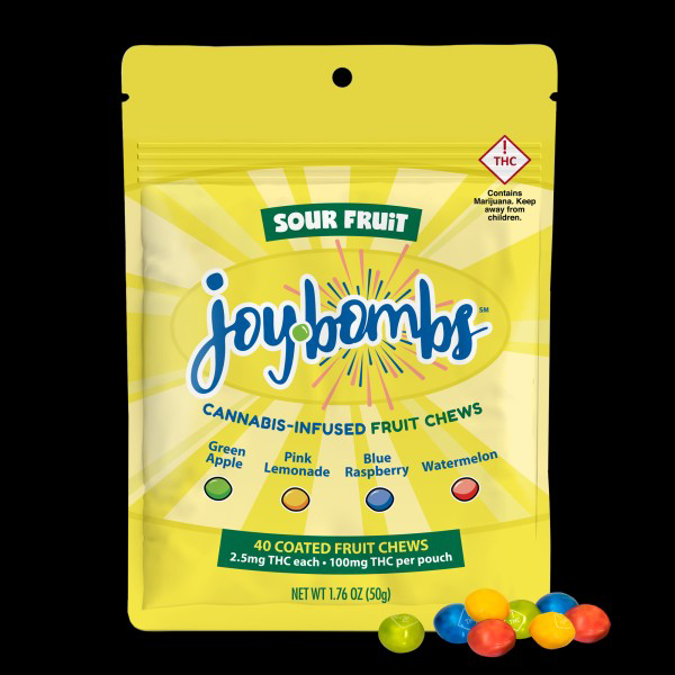 Picture of JOY BOMBS 2.5MG THC HEMP CHEWS - SOUR FRUIT