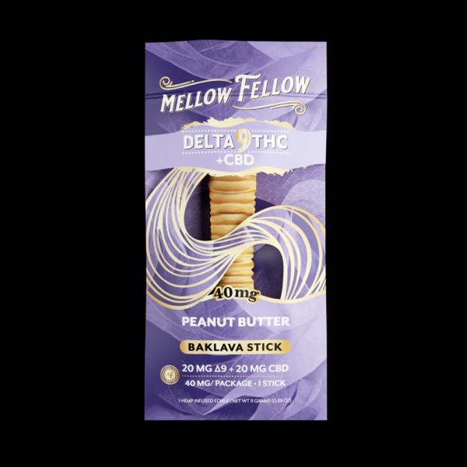 Picture of MELLOW FELLOW BAKLAVA STICKS 40MG 40CT - PEANUT BUTTER