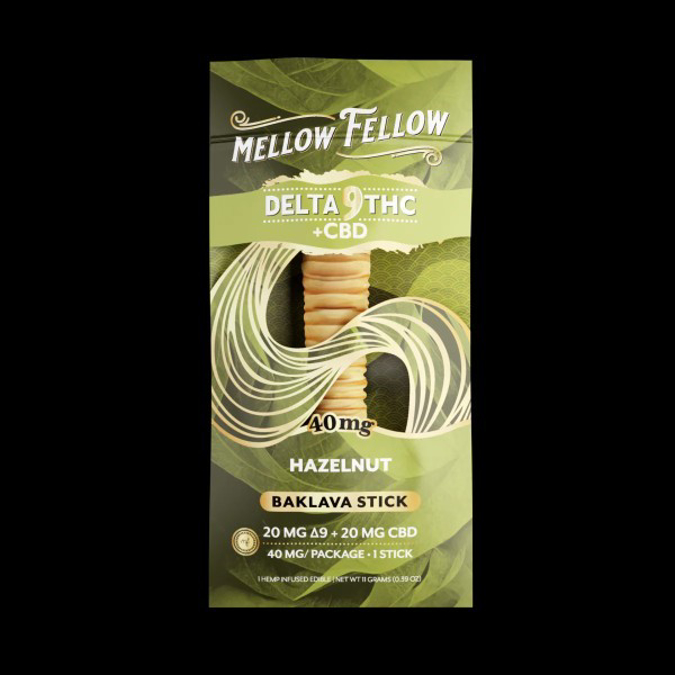 Picture of MELLOW FELLOW BAKLAVA STICKS 40MG 40CT - HAZELNUT