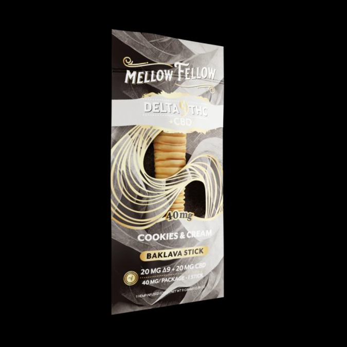 Picture of MELLOW FELLOW BAKLAVA STICKS 40MG 40CT - COOKIES & CREAM