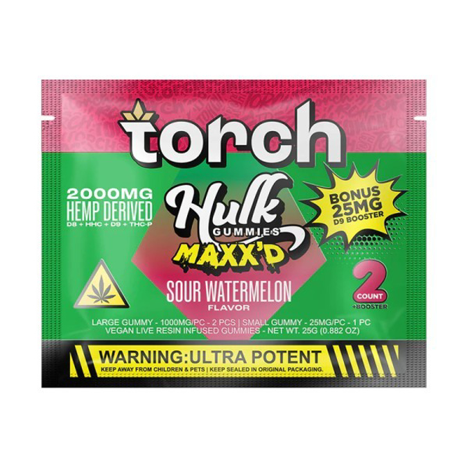 Picture of TORCH HULK GUMMIES MAXXD SOUR WATERMELON 2000MG