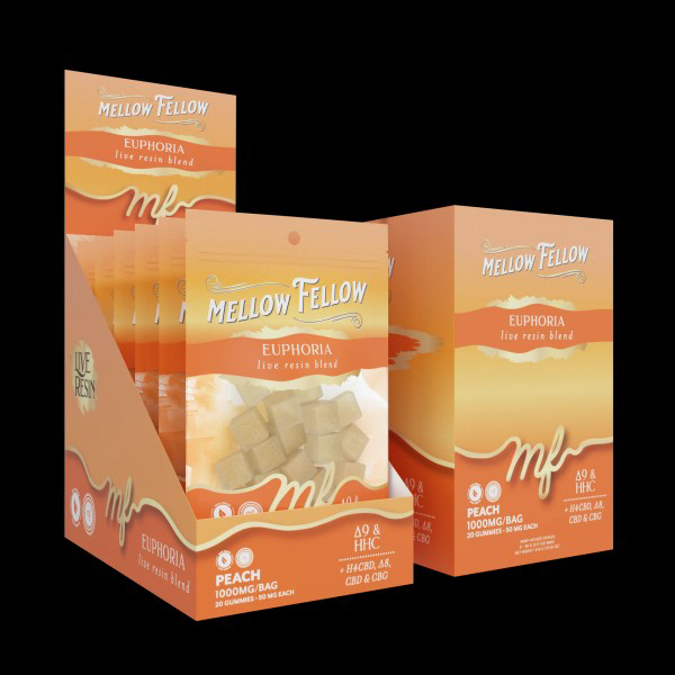 Picture of MELLOW FELLOW EUPHORIA PEACH 20CT 1000MG