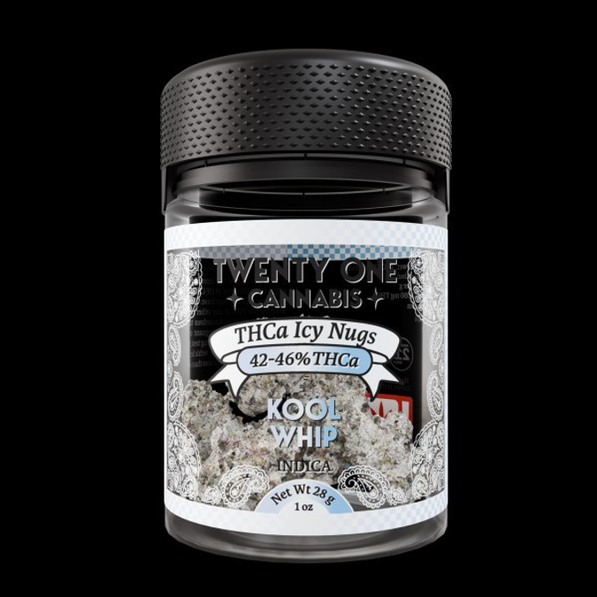 Picture of MELLOW FELLOW TWENTY ONE CANNABIS THCA ICY NUGS  KOOL WHIP INDICA 1 OZ