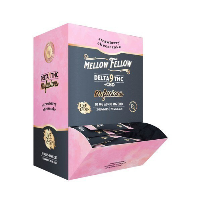 Picture of MELLOW FELLOW LIVE RESIN D9 THC + CBD 400MG 6CT - STRAW CHEESECAKE