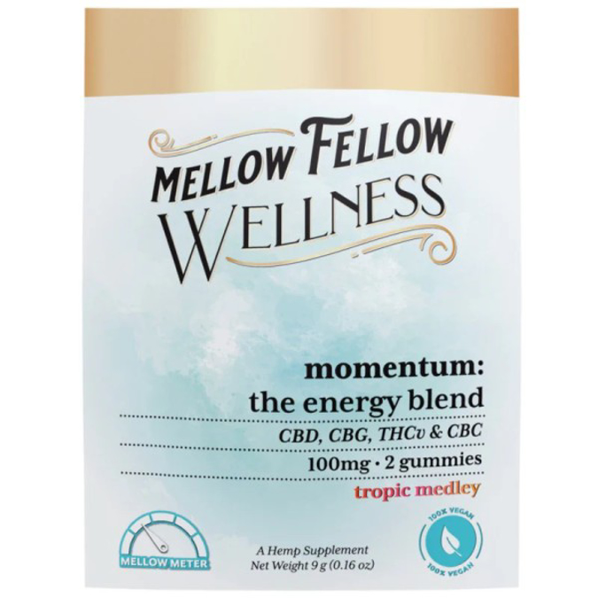 Picture of MELLOW FELLOW WELLNESS   GUMMIES   100MG 2 CNT   ENERGY BLEND   TROPIC MEDLEY
