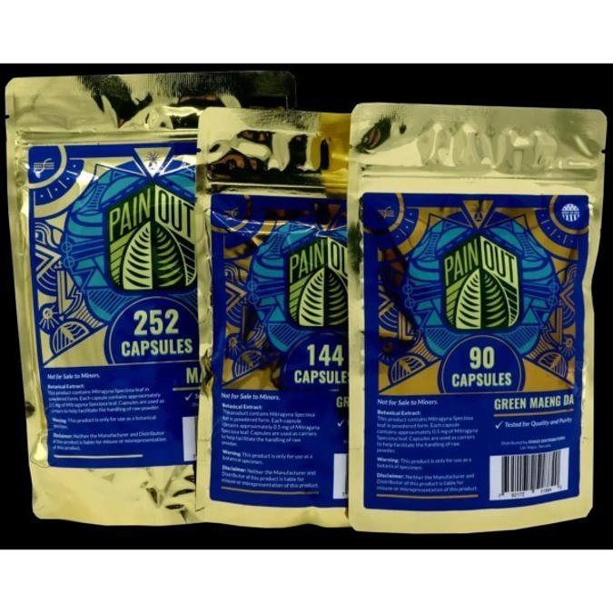 Picture of PAIN OUT KRATOM 144 CAPS - GREEN MAENG DA