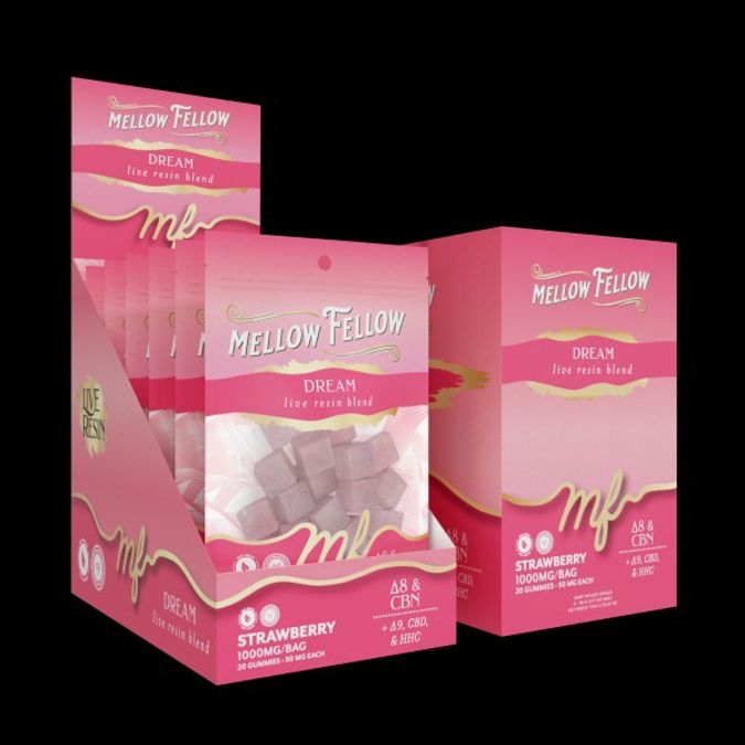 Picture of MELLOW FELLOW GUMMIES 1000MG 20CT - STRAWBERRY