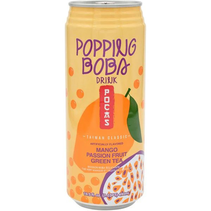 Picture of POCAS POPPING BOBA 490ml - MANGO PASSION FRUIT GREEN TEA