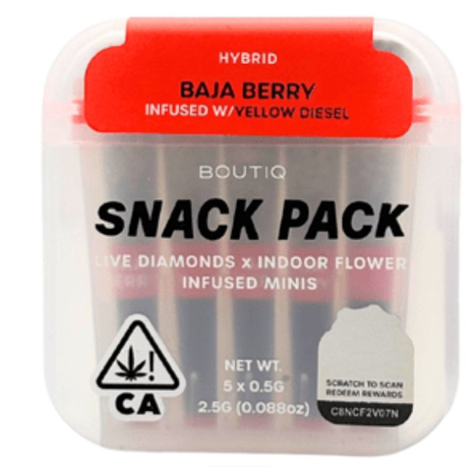 Picture of BOUTIQ INFUSED THCA MINIS 0.5G SNACK PACK PRE ROLLS - BAJA BERRY (HYBRID)
