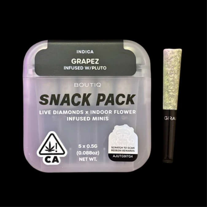 Picture of BOUTIQ INFUSED THCA MINIS 0.5G SNACK PACK PRE ROLLS - GRAPE APE (INDICA)