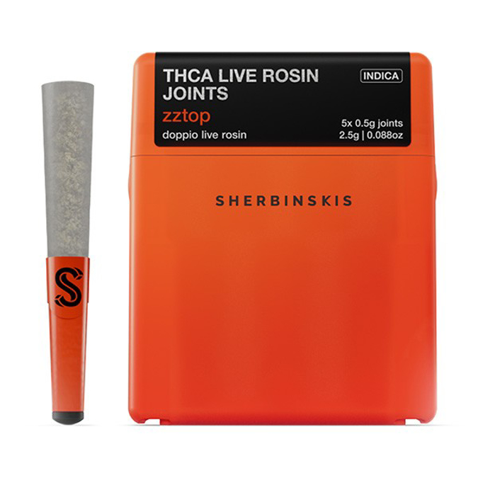 Picture of SHERBINSKIS THCA LIVE ROSIN JOINTS 5CT 0.5G - ZZTOP (INDICA)