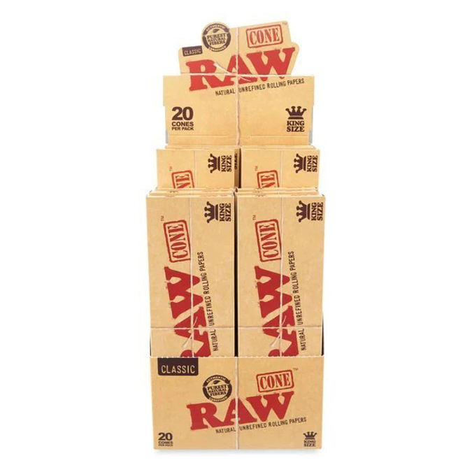 Picture of RAW CLASSIC SINGLE SIZE 70MM45MM PRE ROLL CONES 20PK 12BX