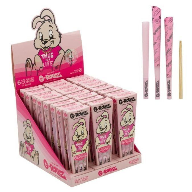 Picture of G ROLLZ AMSTERDAM 50 WIDE TIPS THUG FOR LIFE PINK 24CT