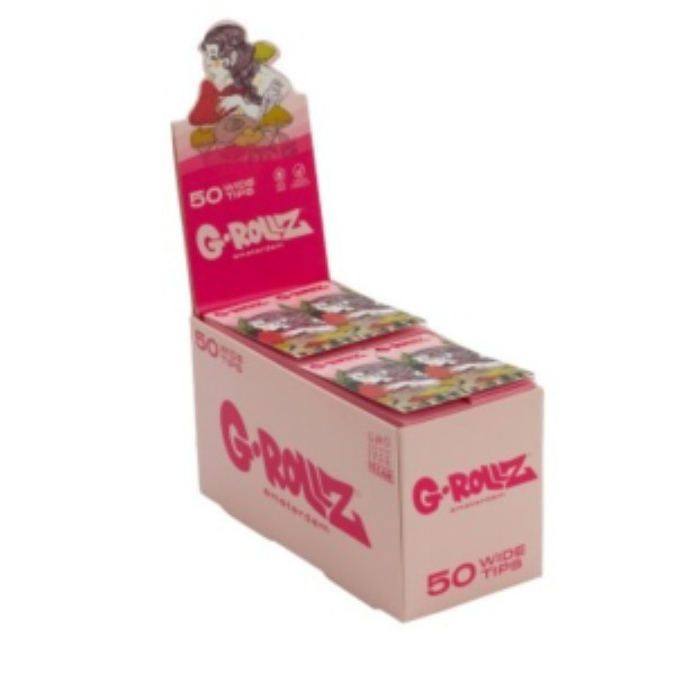 Picture of G ROLLZ AMSTERDAM 50 WIDE TIPS MUSHROOM PINK 24CT