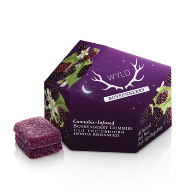 Picture of WYLD HEMP THC CBD CBN 100MG 10CT GUMMIES - BOYSENBERRY (INDICA)