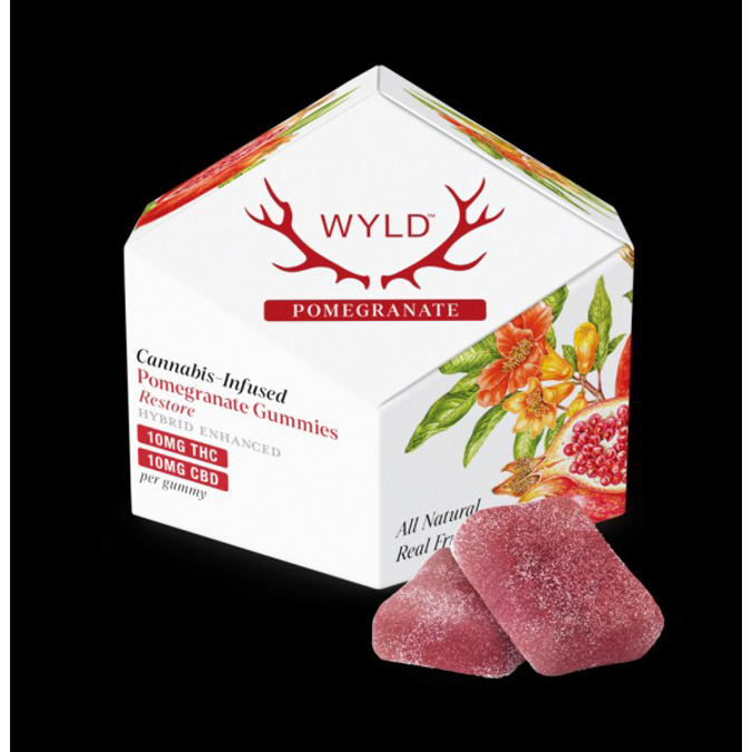 Picture of WYLD HEMP THC CBD 100MG 10CT GUMMIES - POMEGRANATE (HYBRID)
