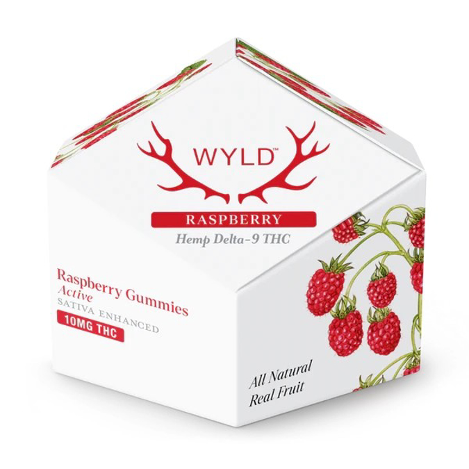 Picture of WYLD HEMP THC 100MG 10CT GUMMIES -  RASPBERRY (SATIVA)
