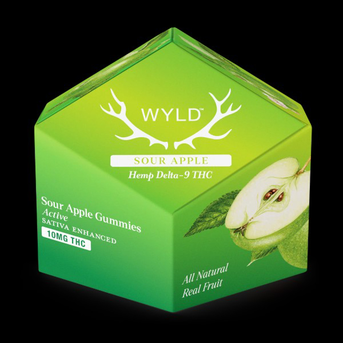 Picture of WYLD HEMP THC 100MG 10CT GUMMIES - SOUR APPLE (SATIVA)