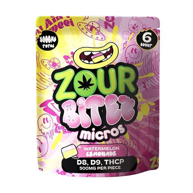 Picture of ZOUR BITEZ THCP 3000MG GUMMIES 6PK 30CTBX WATERMELON LEMONADE