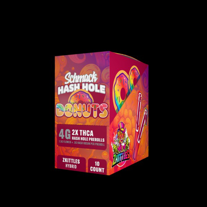 Picture of SCHMACK DONUTS 4G THCA HASH HOLES PRE ROLLS 10CT - ZKITTLES (HYBRID)